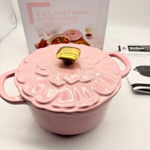 Crofton Pink Enamel Cast Iron Dutch Oven - 2 Qt